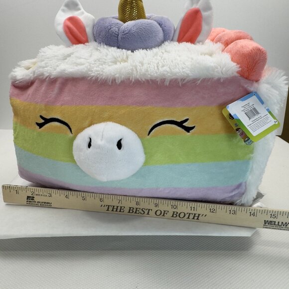 Squishable Comfort Food Unicorn Cake 15" Plush Pillow Rainbow Large Stars - Picture 10 of 14